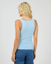 Load image into Gallery viewer, WASHED RIB LACE TOP - BLUE