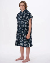 Load image into Gallery viewer, PRINTED HOODED TOWEL BOY - Black