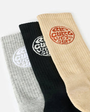 Load image into Gallery viewer, WETTY CREW SOCK  3-PK KHAKI SAND
