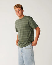 Load image into Gallery viewer, CLASSIC SURF STRIPE TEE - DARK OLIVE
