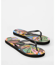 Load image into Gallery viewer, MIXED BLOOM OPEN TOE - BLK/GREEN
