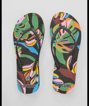 Load image into Gallery viewer, MIXED BLOOM OPEN TOE - BLK/GREEN

