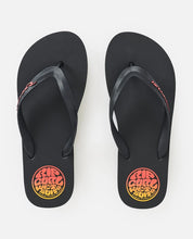 Load image into Gallery viewer, ICONS OF SURF BLOOM OPEN TOE - BLK/ORANGE
