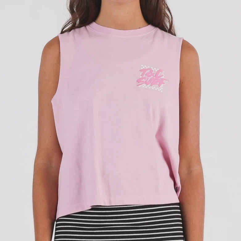 BOARDER CHECK TANK - WASHED PINK