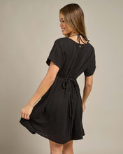 Load image into Gallery viewer, PREMIUM SURF DRESS - BLACK WITH BUTTONS

