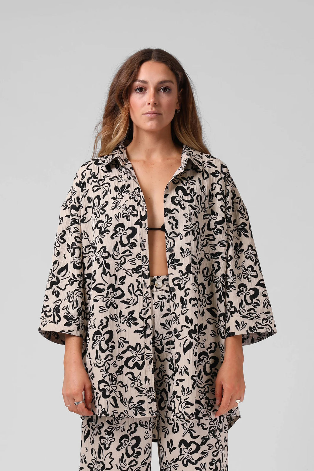 MARLEY SHIRT - BEIGE FLORAL