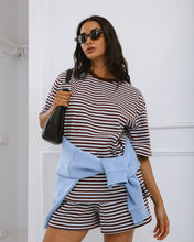 Load image into Gallery viewer, STRIPE SS TEE - LIGHT BLUE
