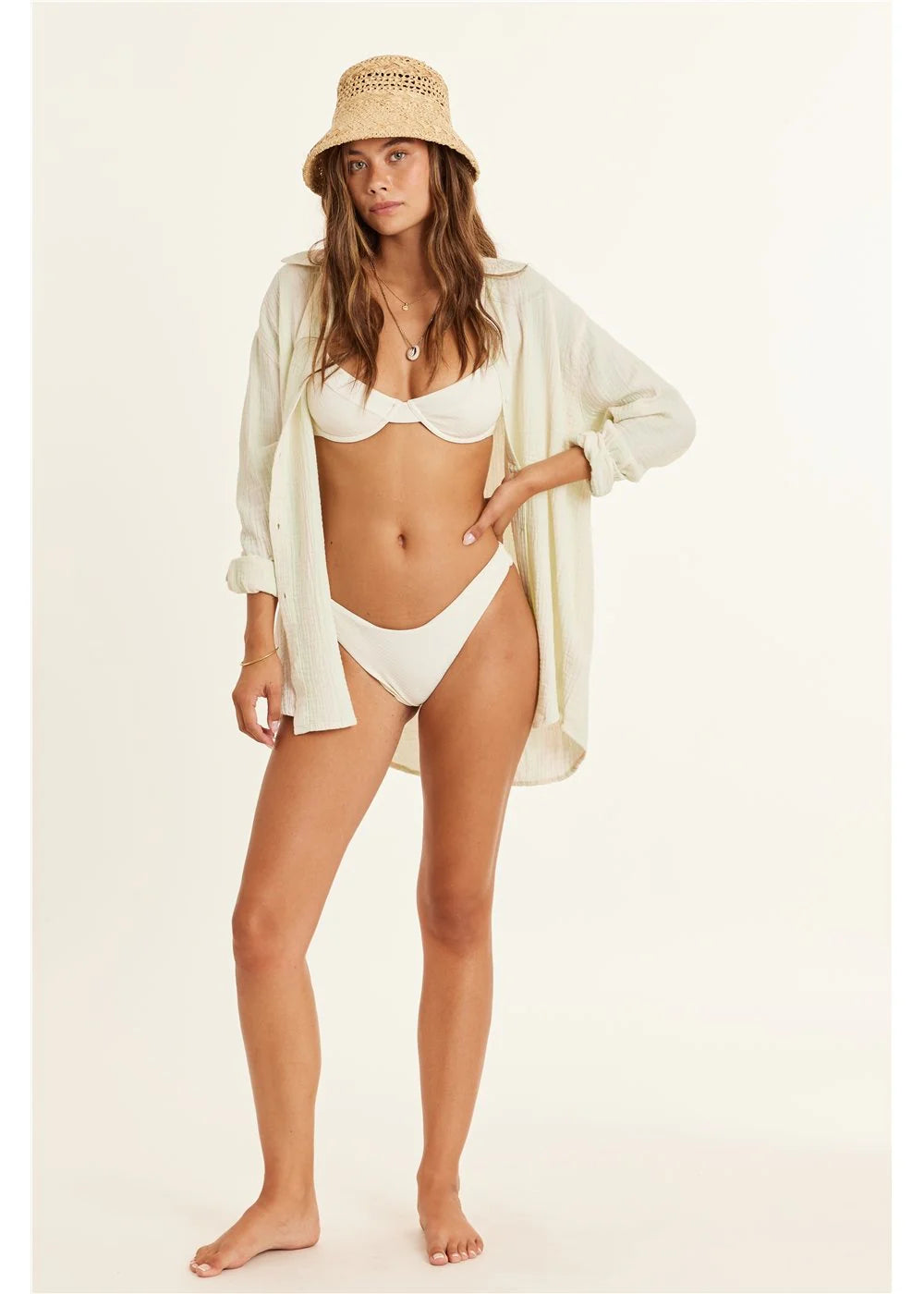 MELE LS WOVEN TOP