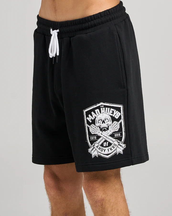 AHOY FKRS SHIELD TRACKSHORTS BLK