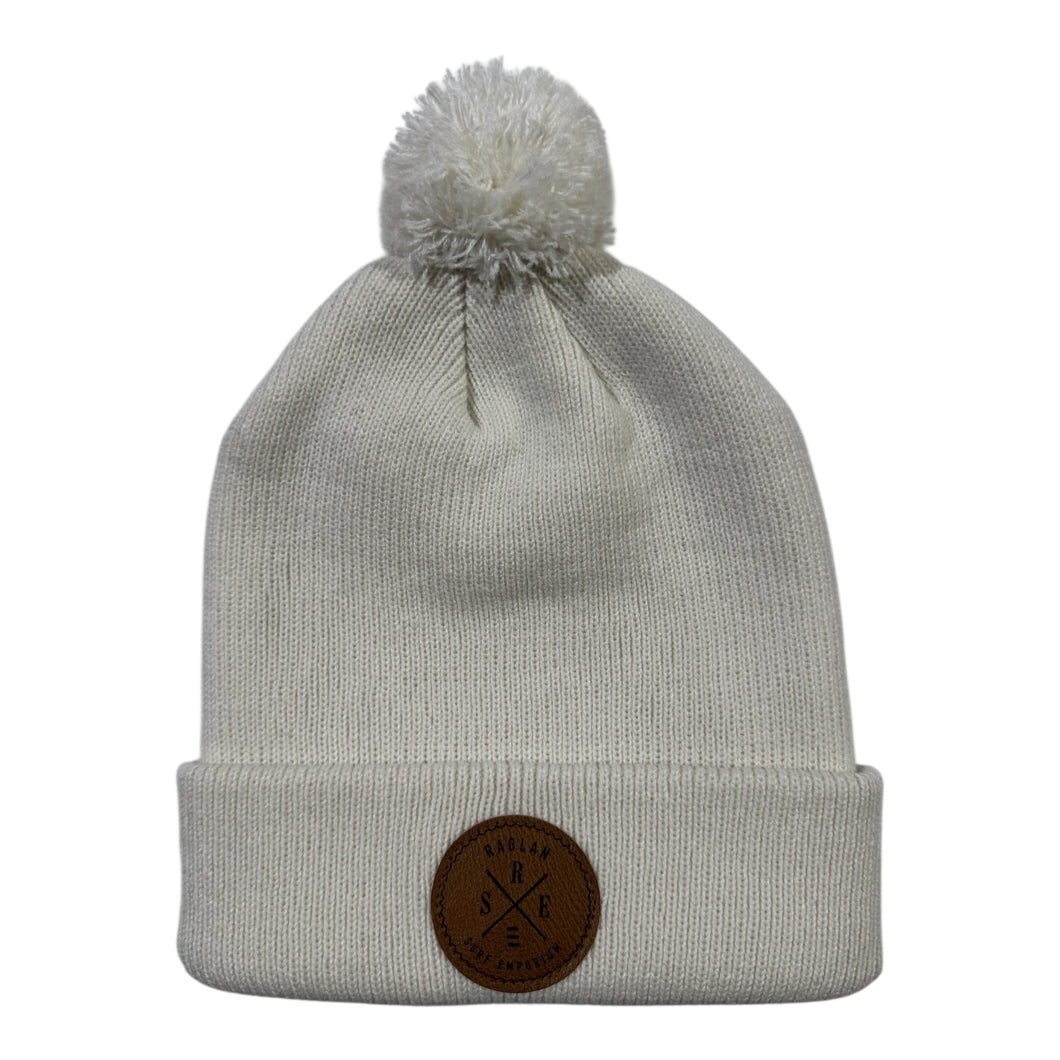 RSE X STAMP POM POM BEANIE - ECRU