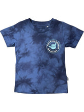 Load image into Gallery viewer, RSE SHAKA KIDS TEE - TIE DYE NAVY/BLUE
