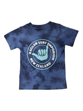 Load image into Gallery viewer, RSE SHAKA KIDS TEE - TIE DYE NAVY/BLUE
