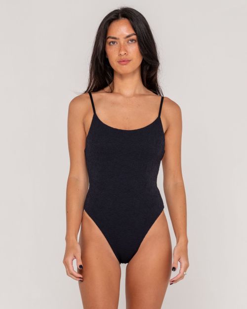 SANDALWOOD HI LEG ONE PIECE - BLACK