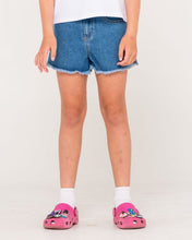 Load image into Gallery viewer, PENNY KICK FLARE DENIM SHORT GIRLS - MDY

