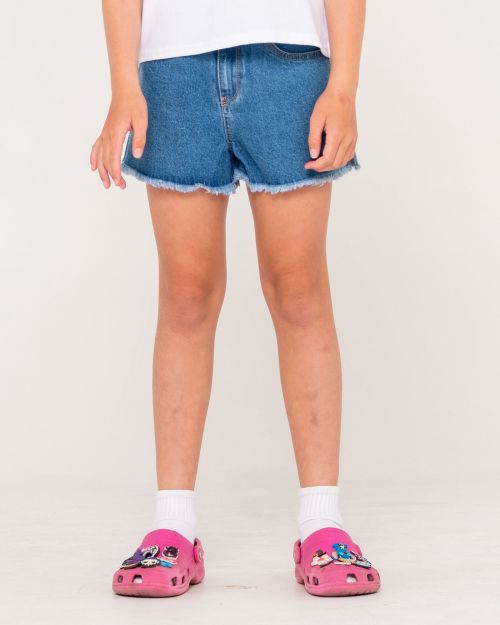 PENNY KICK FLARE DENIM SHORT GIRLS - MDY