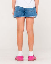 Load image into Gallery viewer, PENNY KICK FLARE DENIM SHORT GIRLS - MDY
