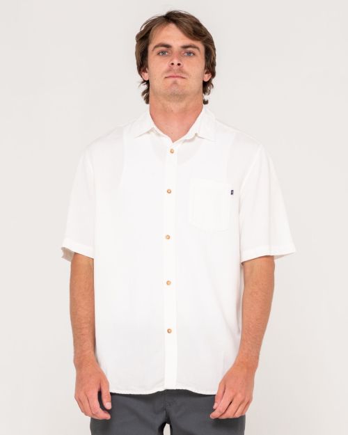 OVERTONE SHORT SLEEVE LINEN SHIRT - WWH