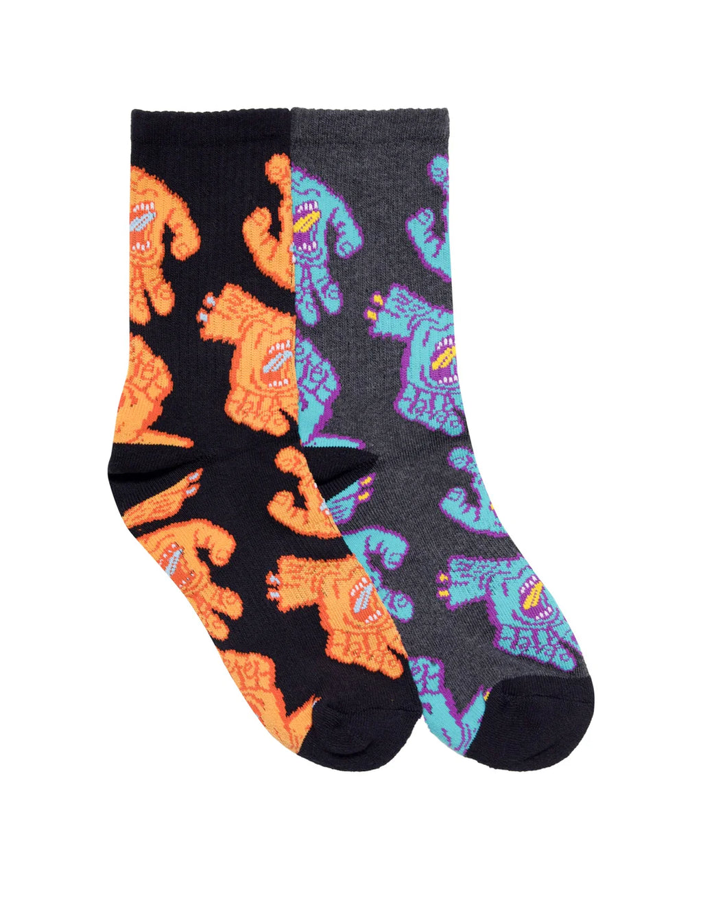 CROWDED HAND CREW YOUTH SOCK 2 PACK - DRK GRY MARLE /BLK