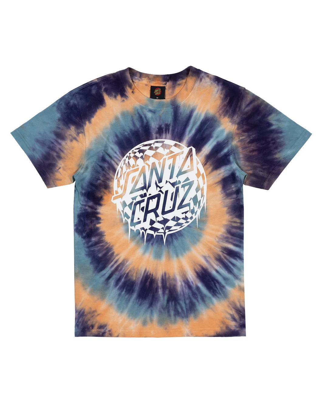 CHECK WASTE DOT MONO FRONT SHORT SLEEVE TEE - NAVY TDYE