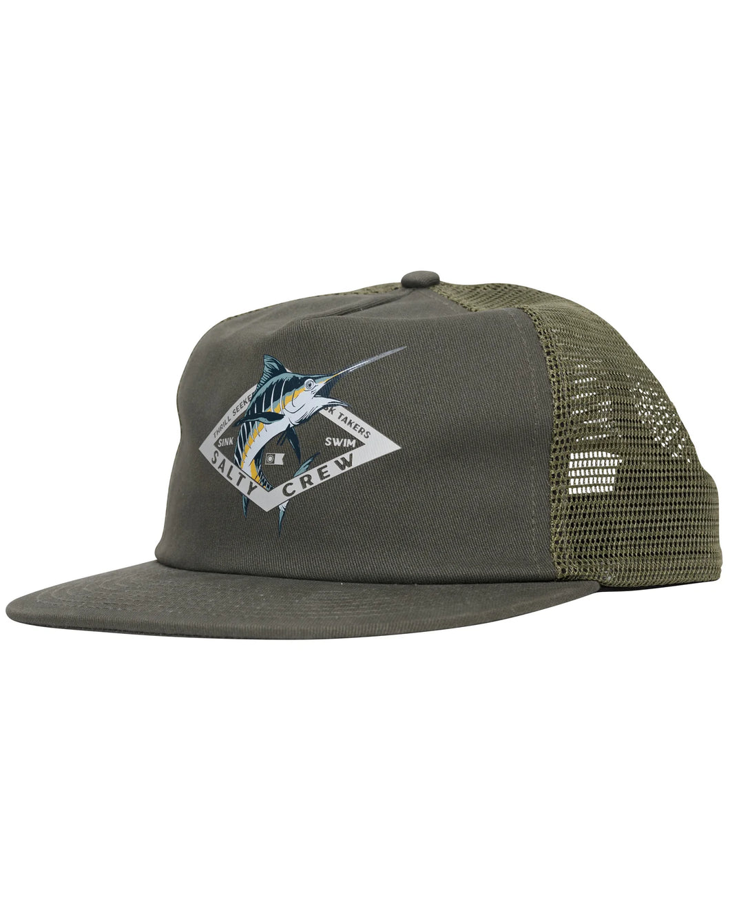 DIAMOND 5 PANEL TRUCKER CAP /  HNTR GRN