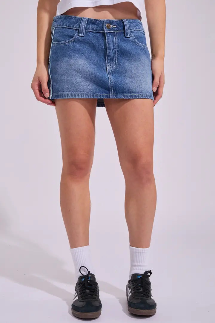 FLIP MOMMY LOW RISE MINI DENIM SKIRT - BDX