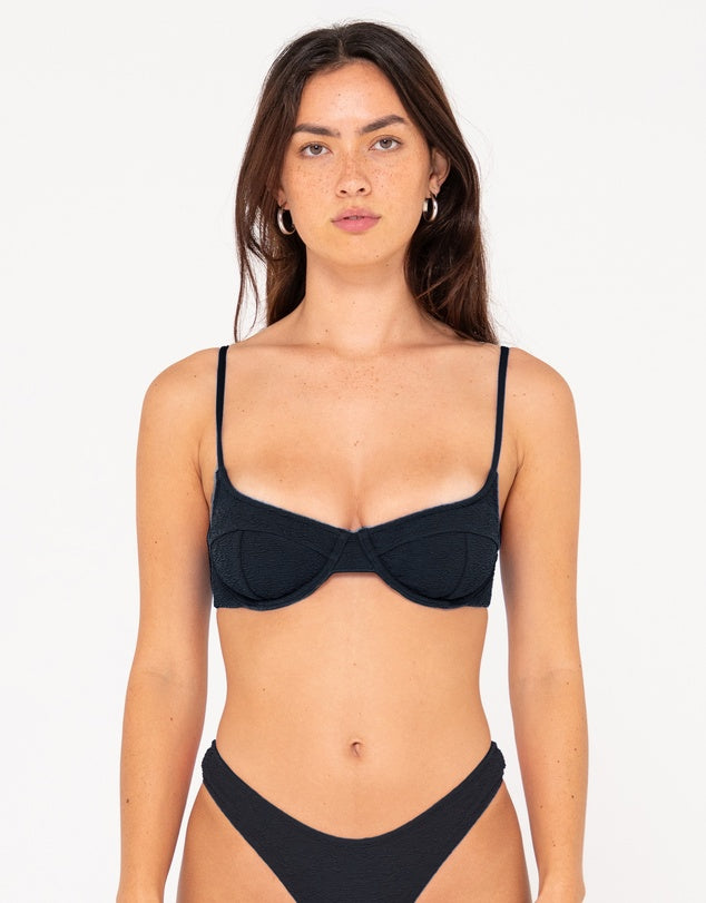SANDALWOOD BALCONETTE BIKINI TOP - BLACK