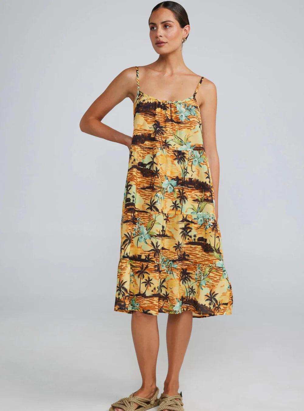 PALM BEACH SLIP TIERED MIDI DRESS – Raglan Surf Emporium
