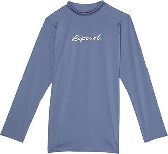 L/S SCRIPT RASH VEST GIRL - Blue