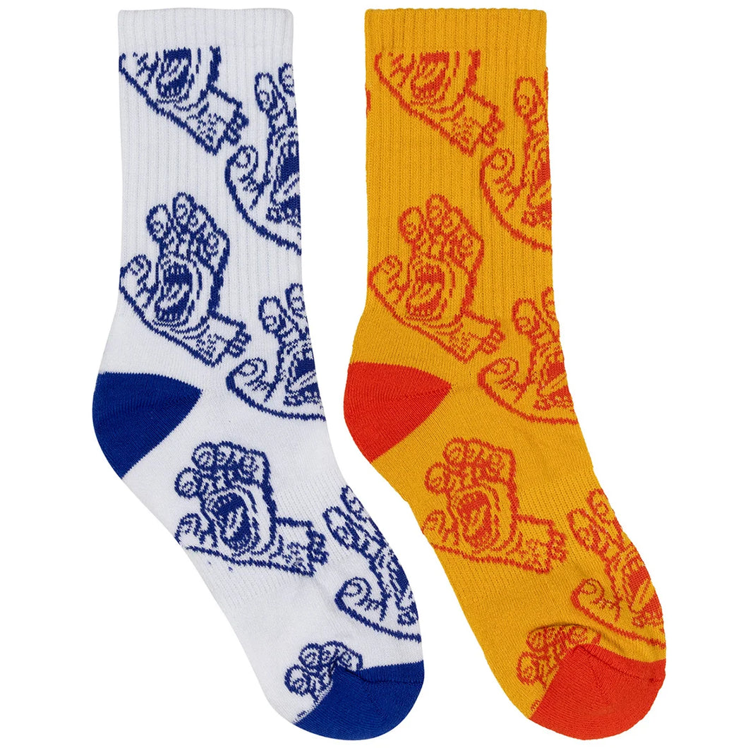 crowded hand hallow socks - white/yellow