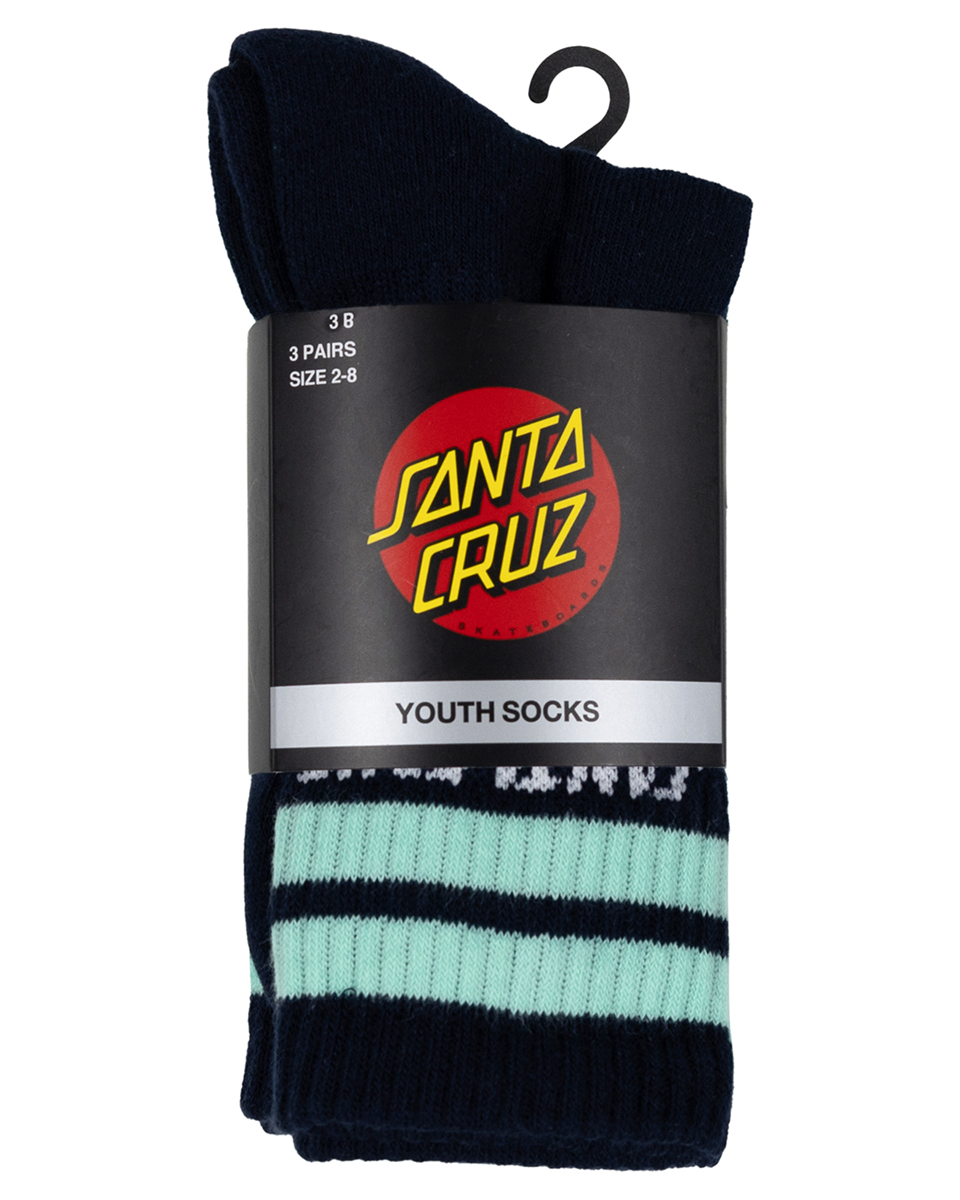 SOLID STRIP SPLICE CREW  SOX- NAVY AQUA 2-8