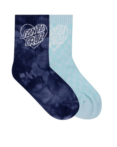HEART DOT HOLLOW MID SOCK 2 PACK - GIRLS