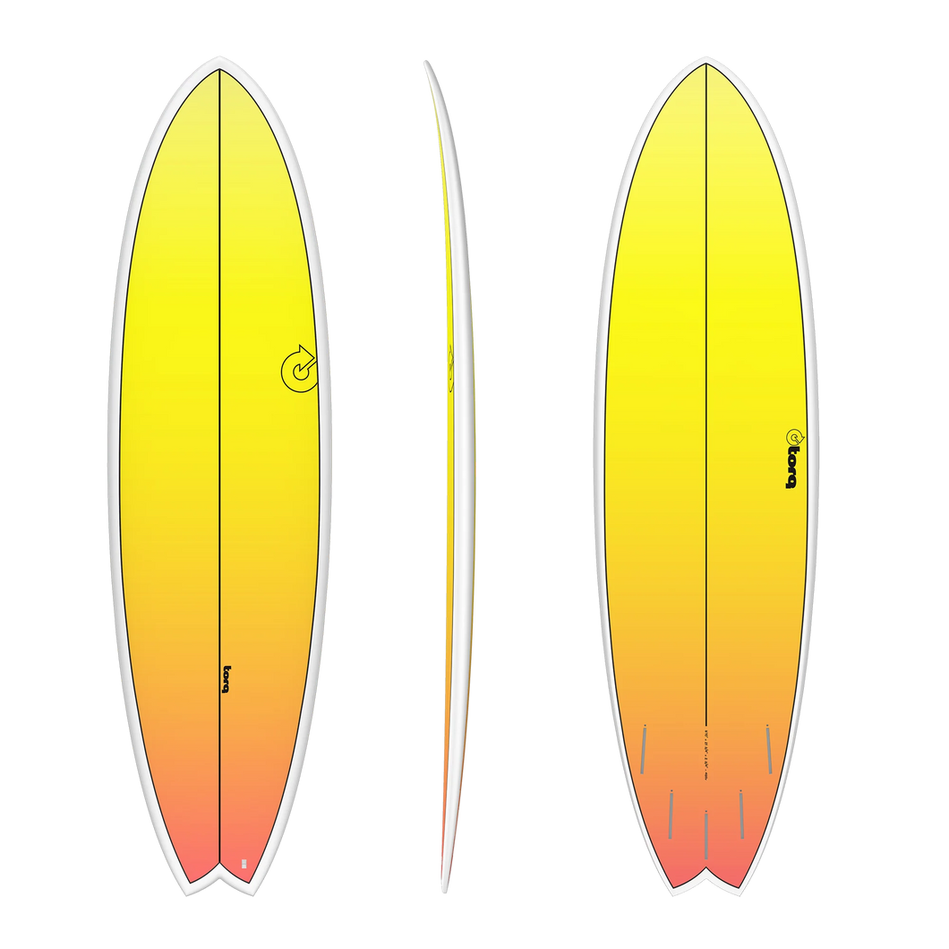 TORQ TET 7'2 MOD FISH - YELLOW/ORANGE FADE