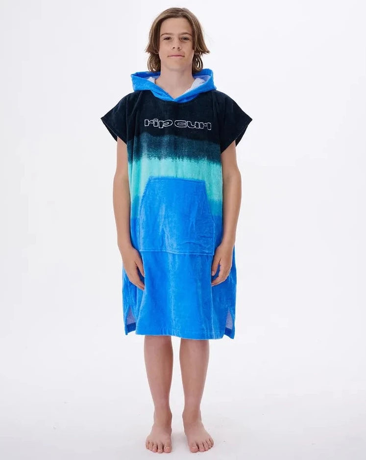 PRINTED HOODED TOWEL BOY - Blue