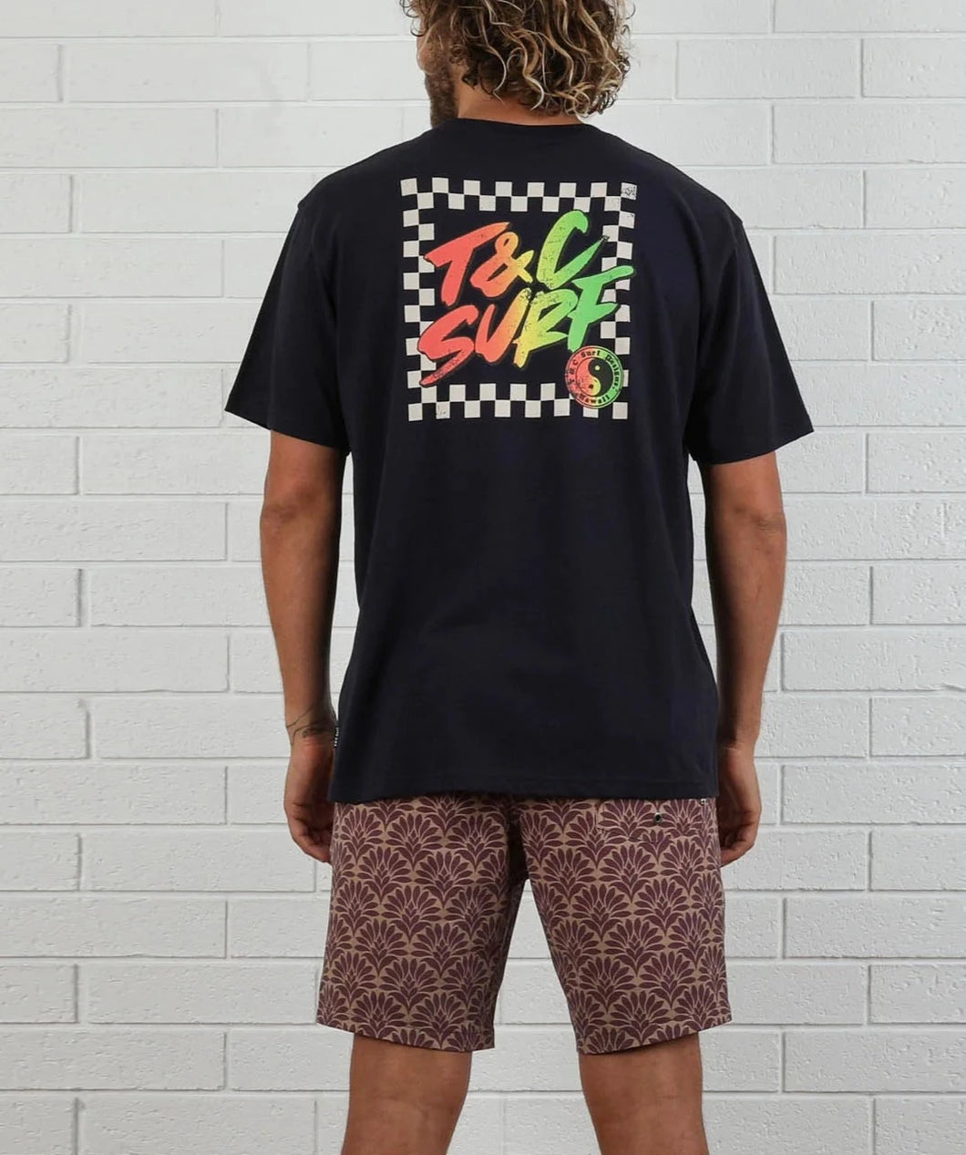 Border Check Tee - Midnight