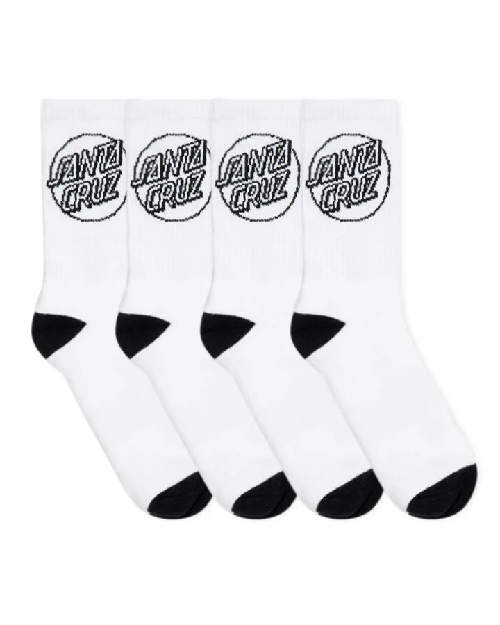 OPUS DOT 4 PACK CREW SOCKS - WHITE