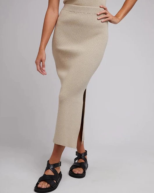 ELLIE KNIT SKIRT - BEIGE