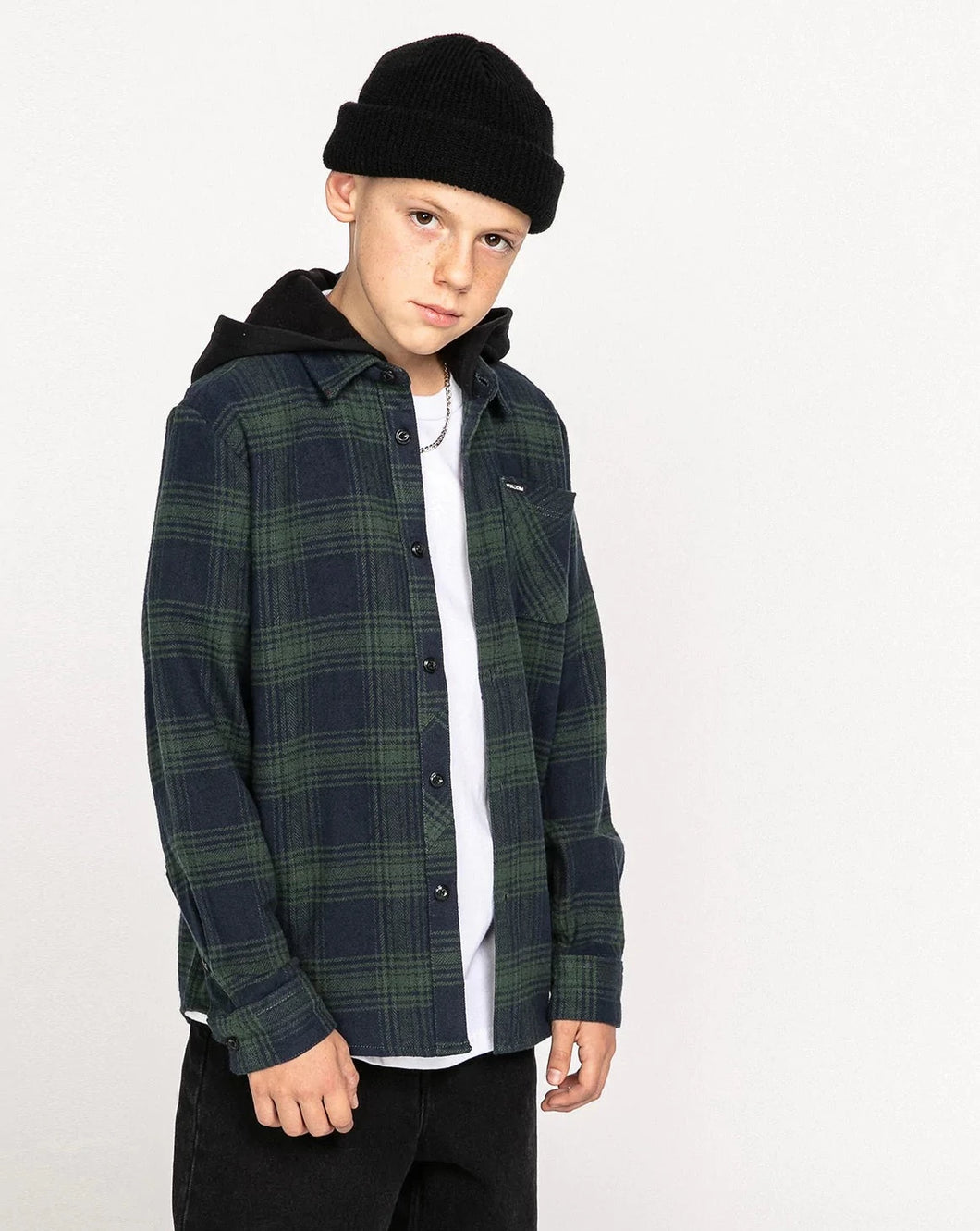 TONE STONE HOODED SHIRT - CEDAR GREEN