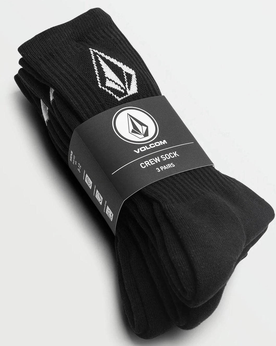 FULL STONE CREW SOCK 3 PACK - BLACK