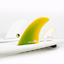 Load image into Gallery viewer, FCS II T&amp;C TWIN + STABILISER FIN - YELLOW FADE
