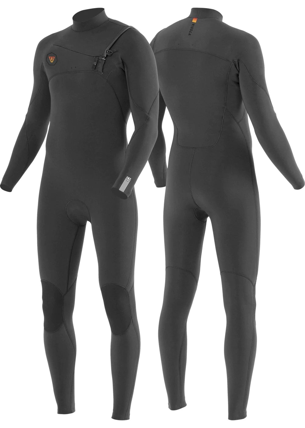 VISSLA 7 SEAS 4-3 CHEST ZIP FULL SUIT - CHARCOAL 2