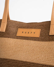 Load image into Gallery viewer, HAILEY STRAW BEACH BAG - Choc/Caramel
