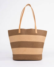 Load image into Gallery viewer, HAILEY STRAW BEACH BAG - Choc/Caramel
