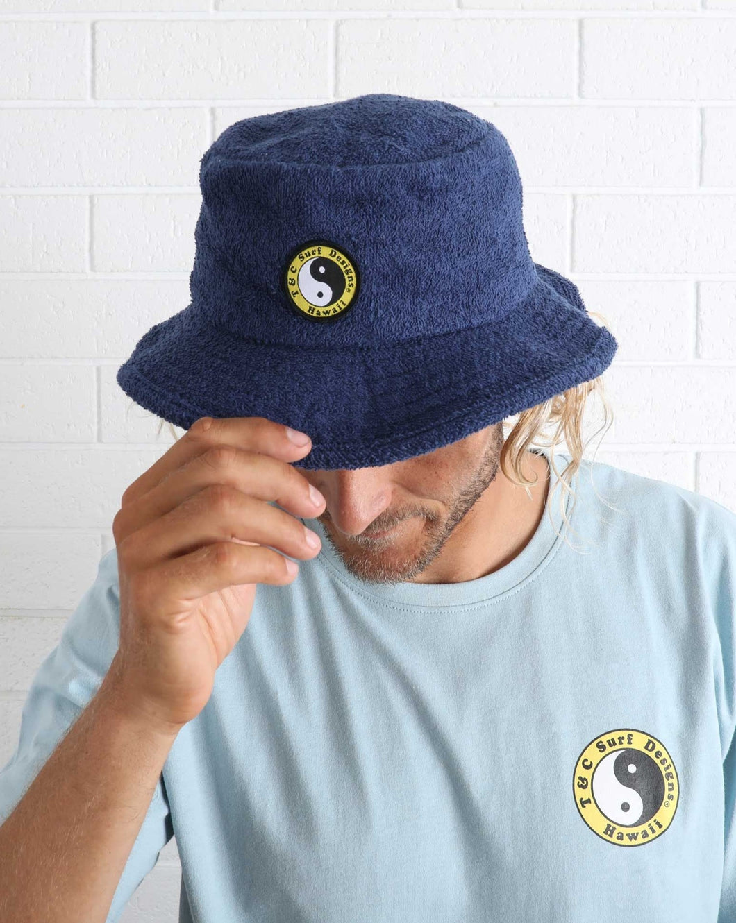 TERRY BUCKET HAT - Navy