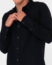 Load image into Gallery viewer, Overtone long sleeve linen shirt - Black
