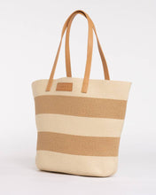 Load image into Gallery viewer, HAILEY STRAW BEACH BAG - Nat/Caramel
