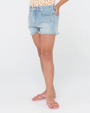 Load image into Gallery viewer, PENNY KICK FLARE DENIM SHORT GIRLS
