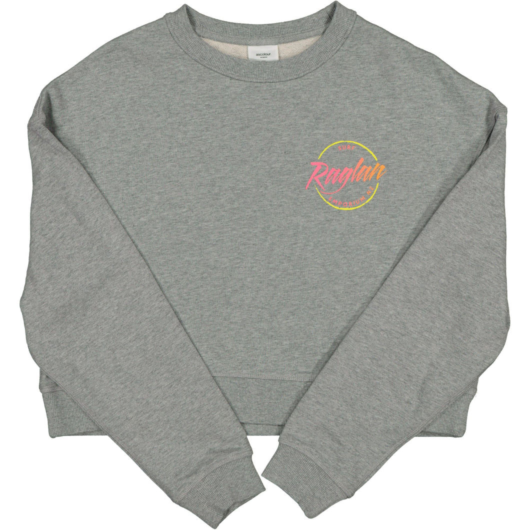 RSE WOMENS SCRIPT CROP CREW - GREY