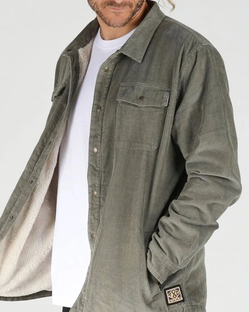 BOYS THE RANCH CORD JACKET - MILITARY