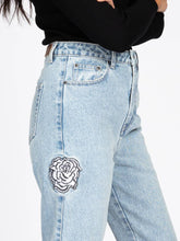 Load image into Gallery viewer, High Mom Jean Flower Patch
