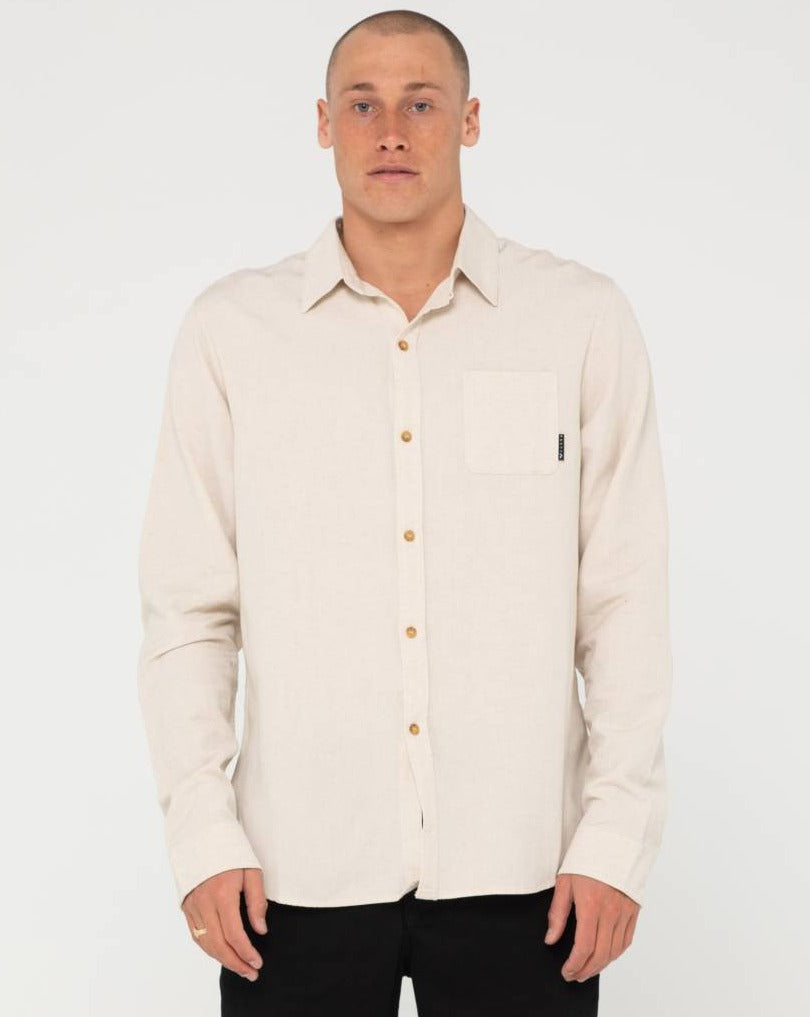 Overtone long sleeve linen shirt - Ecru